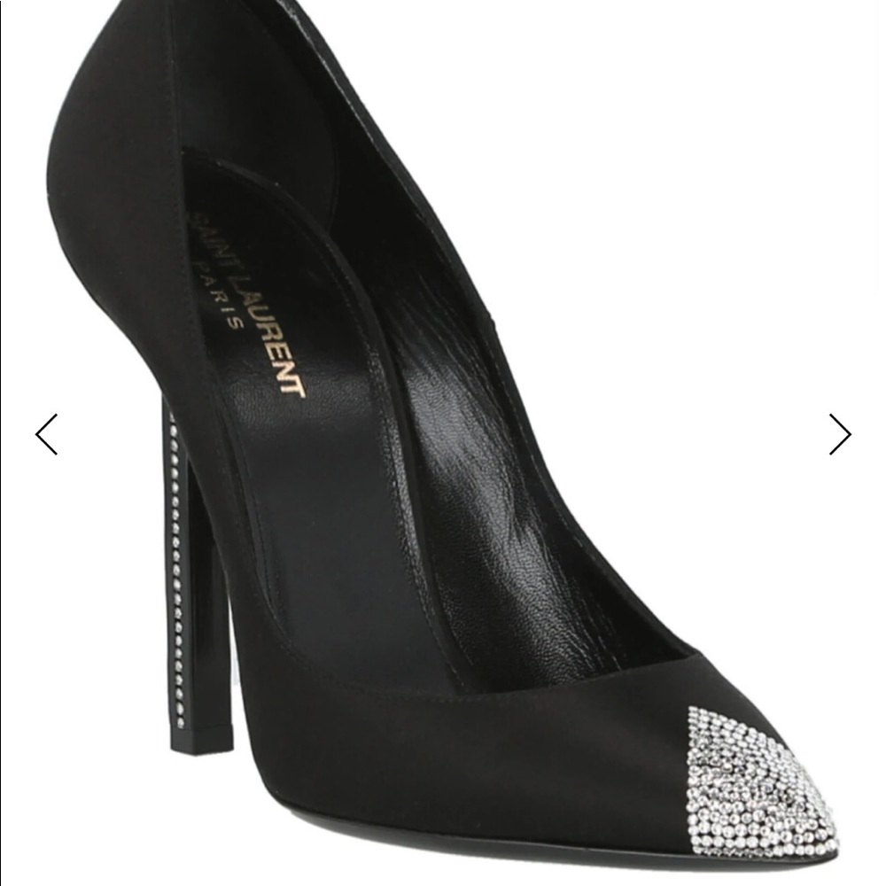 Saint Laurent embellished satin pump